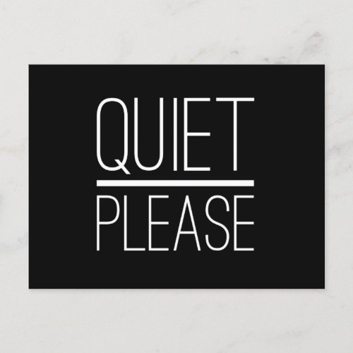 Quiet Please Stay Silent No Noise Postcard