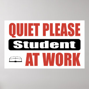 Quiet Please Student At Work Poster