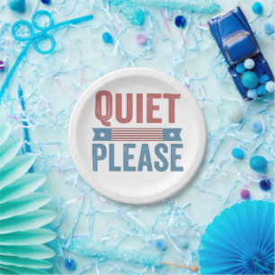 Quiet Please Trump Harris Debate President  Paper Plates