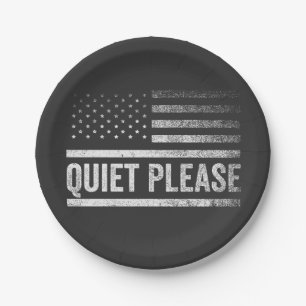 Quiet Please Trump Harris Debate President Paper Plates