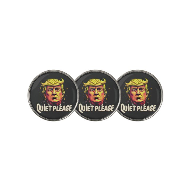 Quiet Please Trump Kamala President Debate  Golf Ball Marker (3 Up)