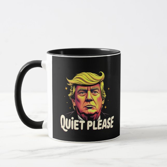 Quiet Please Trump Kamala President Debate  Mug (Left)