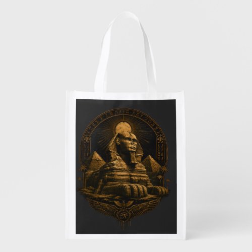 Quiet Power | Great Sphinx Egypt Design Grocery Bag