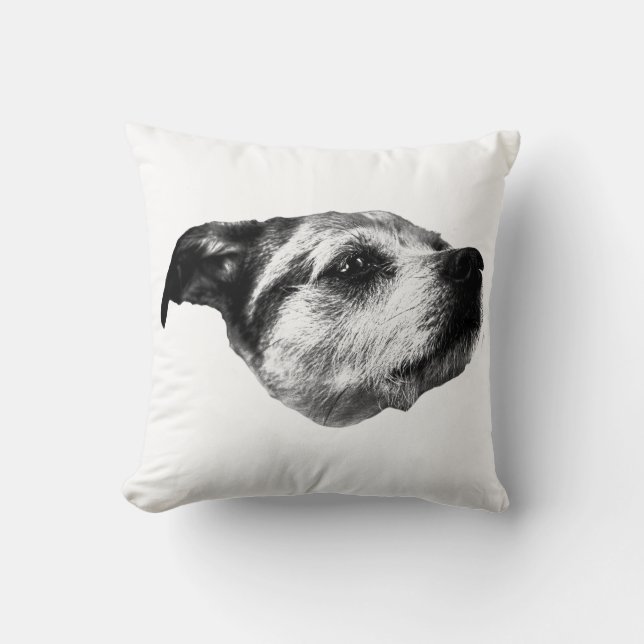 Quiet Pumpkin Lane — Terrier Throw Pillow (Front)