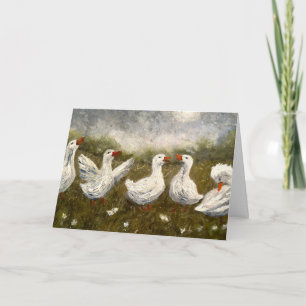 Quiet Quack: White Duck Starry Night Goose Card