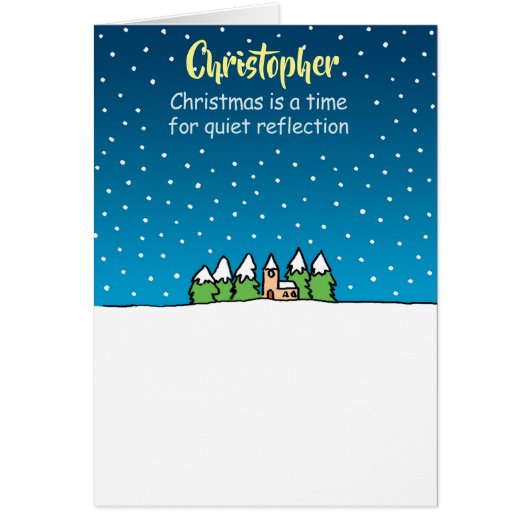 Quiet Reflection. Personalised Christmas Card (Front)