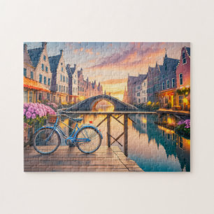 Quiet River Art with Bicycle Photo Puzzles Amerste