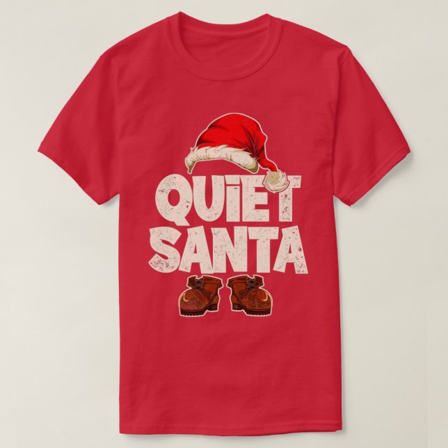 Quiet Santa Christmas Santa T-Shirt (Design Front)