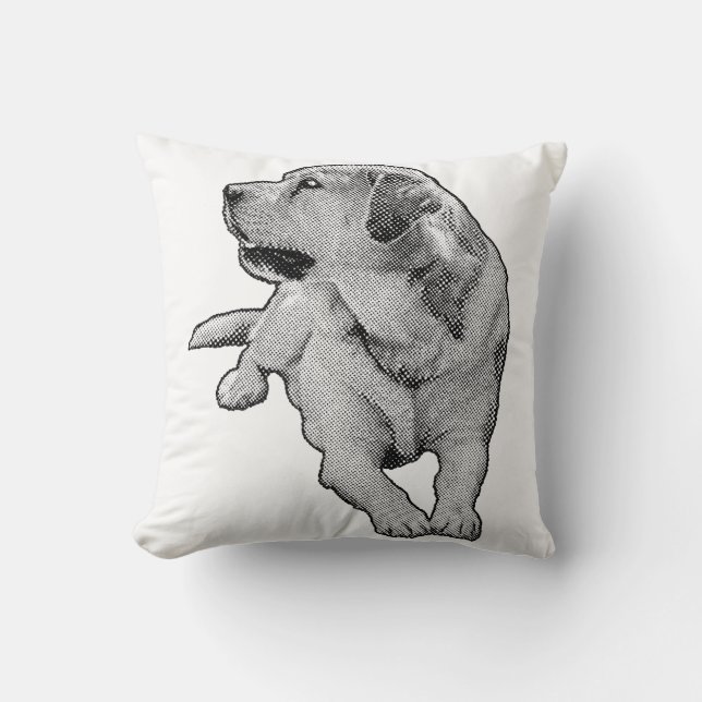 Quiet Sofa, Warm Eyes Throw Pillow (Front)