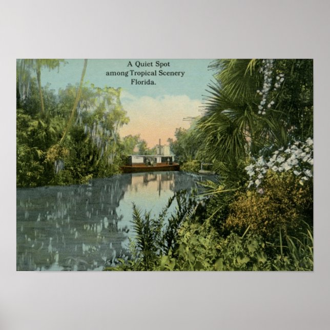 Quiet Spot in Tropical Florida Vintage Poster (Front)