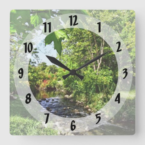 Quiet Stream Square Wall Clock