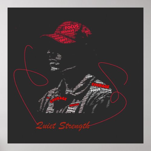 Quiet Strength Hoodie Typography Art | Discipline Poster