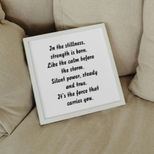 Quiet Strength inspirational mini poem Poster