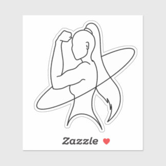 Quiet Strength Minimalist Woman Line Art Sticker