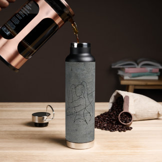 Quiet Strength Minimalist Woman Line Art Water Bottle