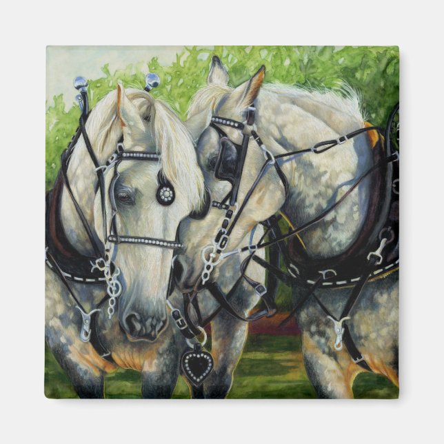 Quiet Strength - Percheron Horse Team Magnet (Front)