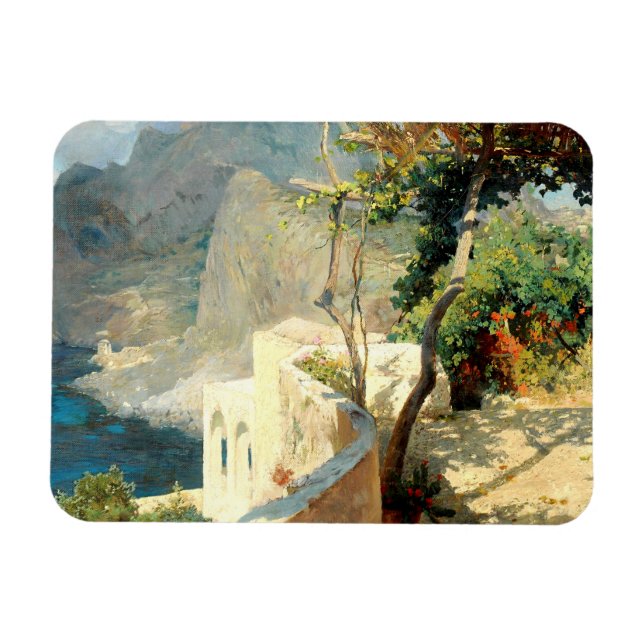 Quiet summer afternoon in Capri, Brioschi Othmar  Magnet (Horizontal)
