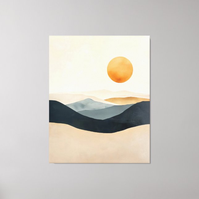 Quiet Sun Over Layered Horizons Canvas Print (Front)