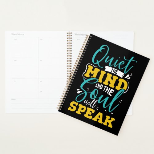 Quiet The Mind Motivational Teal Gold Typography Planner