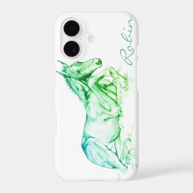 Quiet Time (green) Iphone Case (Back)