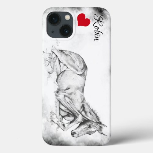 Quiet Time with Red Heart iPhone 13 Case