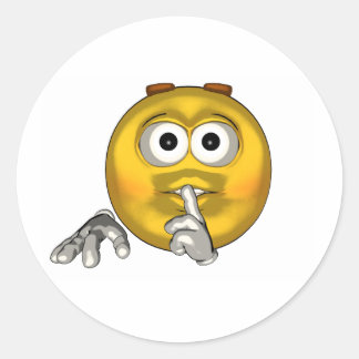 Quiet - toon classic round sticker