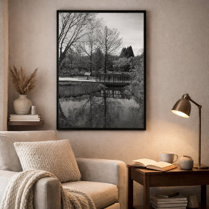 Quiet Waters Monochrome Landscape  Poster