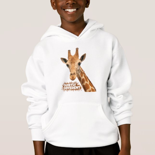 Quietly Different Giraffe - Giraffe Art Hoodie (Front)