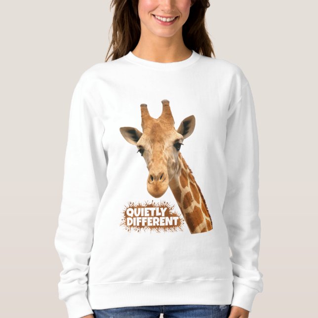 Quietly Different Giraffe - Giraffe Art Sweatshirt (Front)