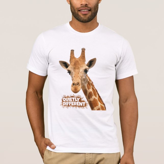 Quietly Different Giraffe - Giraffe Art T-Shirt (Front)