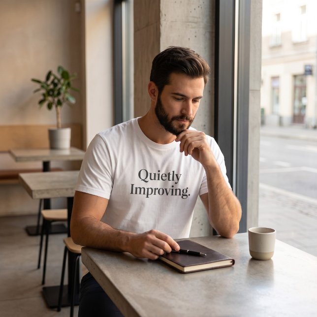 Quietly Improving Minimalist Men's Graphic  T-Shirt (Creator Uploaded)