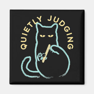 Quietly Judging Funny Novelty Cat Lover Cat Owner  Magnet