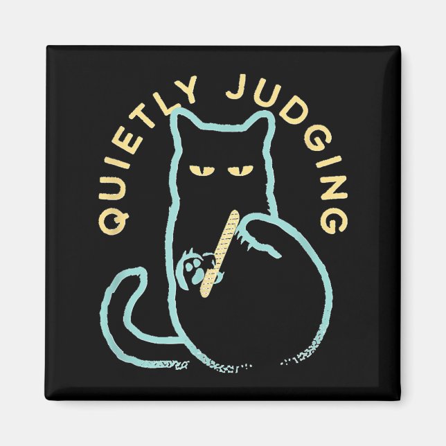 Quietly Judging Funny Novelty Cat Lover Cat Owner  Magnet (Front)