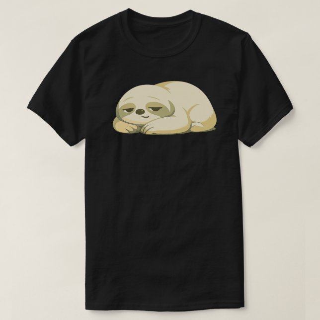 Quietly Tired Cat Illustration – Calm Daily Life  T-Shirt (Design Front)