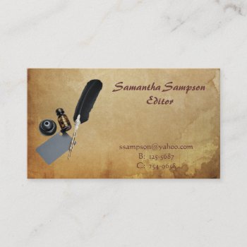 Quill And Ink Business Card by Lilleaf at Zazzle