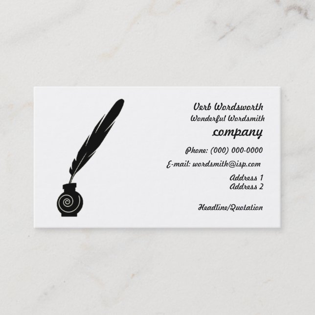 Quill and Ink Writers Business Profile Card (Front)