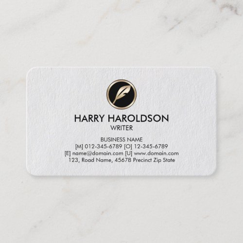 Quill Icon Writer Premium Business Card