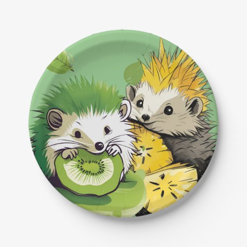 Quill Keepers Hedgehog Fruit Attack Paper Plates