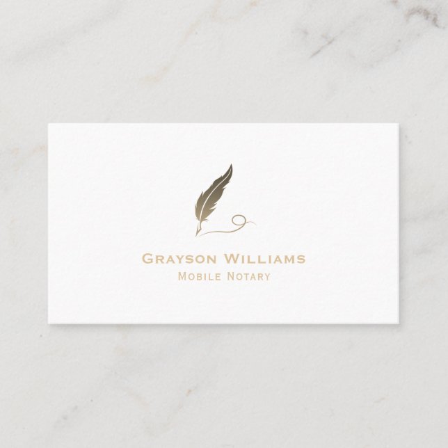 Quill Mobile Notary QR Code  Business Card (Front)