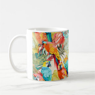 Quill Paper Parrots Coffee Mug