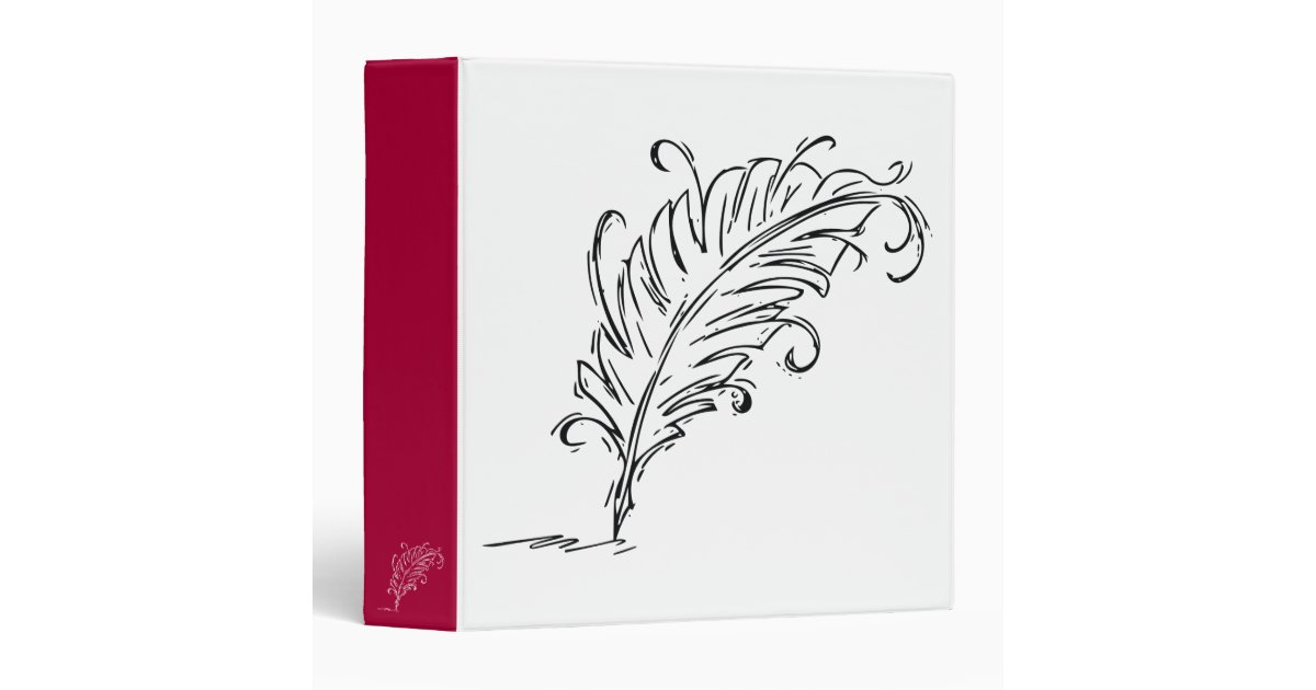 Quill Pen 3Ring Binder Zazzle