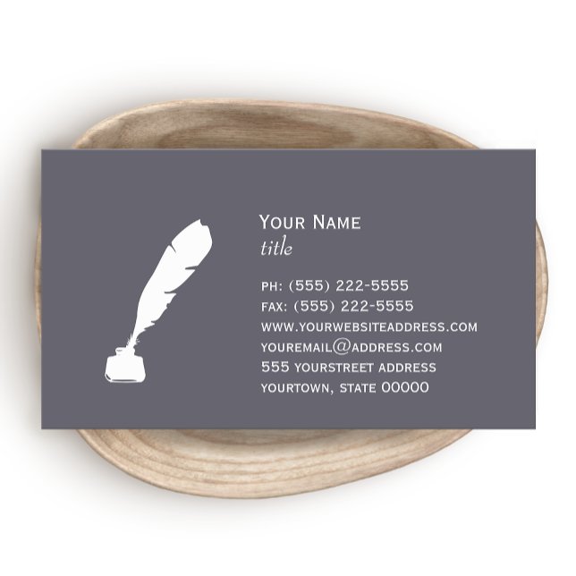 Quill Pen and Ink Bottle Business Card (Creator Uploaded)