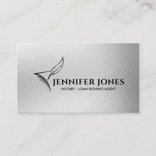 Quill Pen and Paper Notary  Business Card