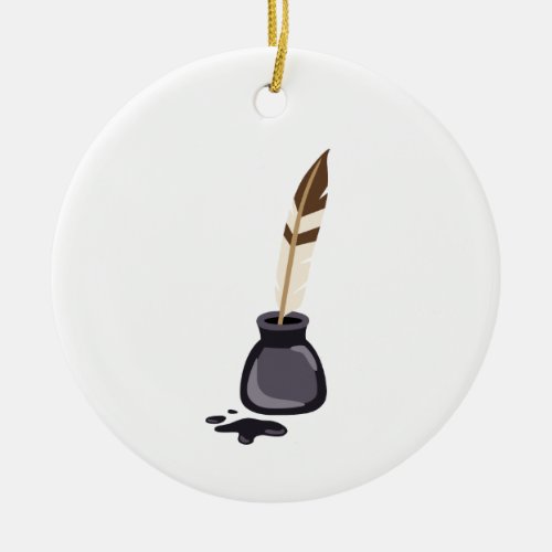 Quill Pen Ceramic Ornament