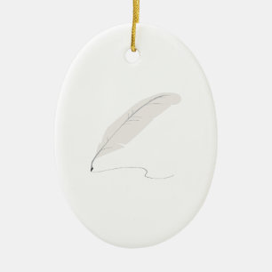 Quill Pen Ceramic Ornament