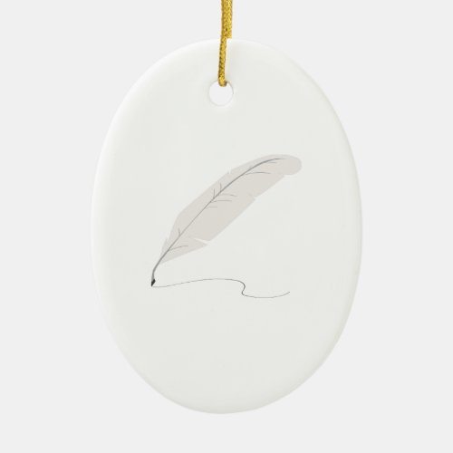 Quill Pen Ceramic Ornament