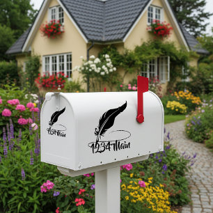Quill pen mailbox sticker