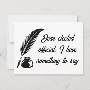 Quill Pen Message to Elected Officials Postcard
