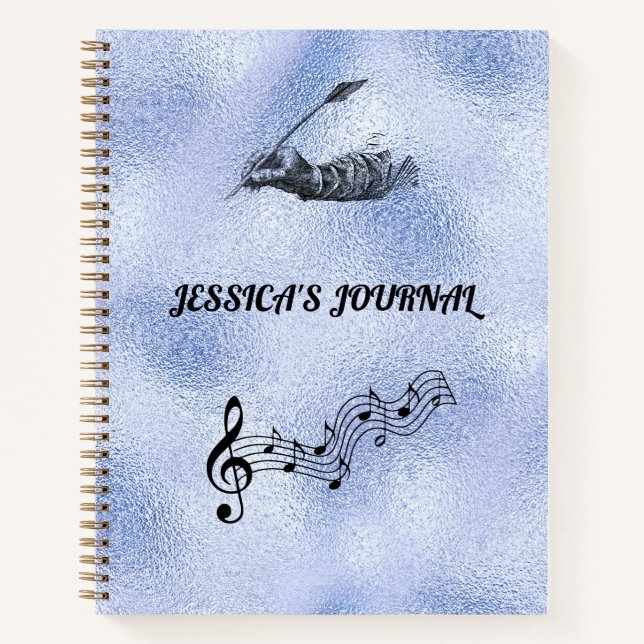 "Quill Pen" Old Fashioned Style Hardcover Journal (Front)