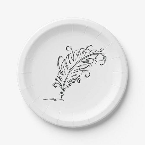 Quill Pen Paper Plates